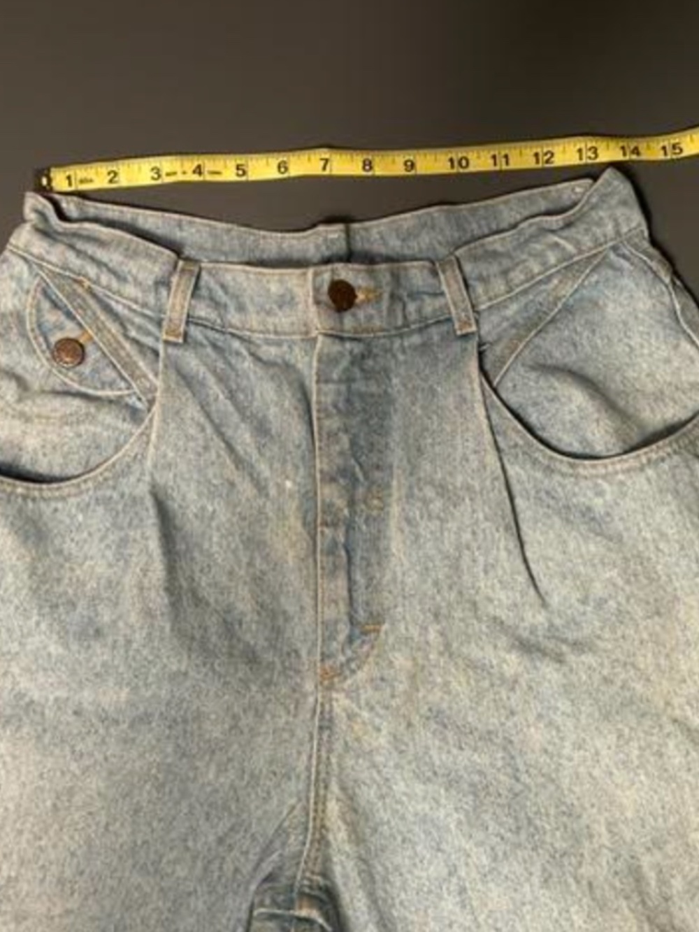 Vintage Lee Jeans Womens 14 Petite High Rise Pleated Tapered Baggy Denim